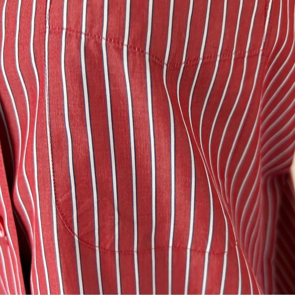Vintage Faconnable Red‎ Striped Button Down Shirt Size Small - Picture 6 of 10